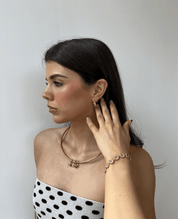 LAGOON SMALL CHUNKY HOOPS best gold plated tarnish and water resistant piece by Irish Jewellery brand - Lynott Jewellery