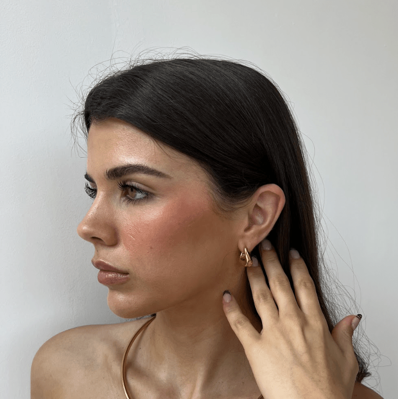 LAGOON SMALL CHUNKY HOOPS best gold plated tarnish and water resistant piece by Irish Jewellery brand - Lynott Jewellery