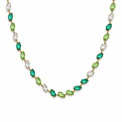BALI GREEN GEM NECKLACE best gold plated tarnish and water resistant piece by Irish Jewellery brand - Lynott Jewellery