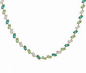 BALI GREEN GEM NECKLACE best gold plated tarnish and water resistant piece by Irish Jewellery brand - Lynott Jewellery