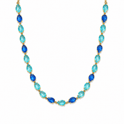 BALI BLUE GEM NECKLACE best gold plated tarnish and water resistant piece by Irish Jewellery brand - Lynott Jewellery