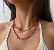 PERSONALISED PINK NAME NECKLACE best gold plated tarnish and water resistant piece by Irish Jewellery brand - Lynott Jewellery