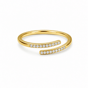 DIAMOND WRAP RING best gold plated tarnish and water resistant piece by Irish Jewellery brand - Lynott Jewellery