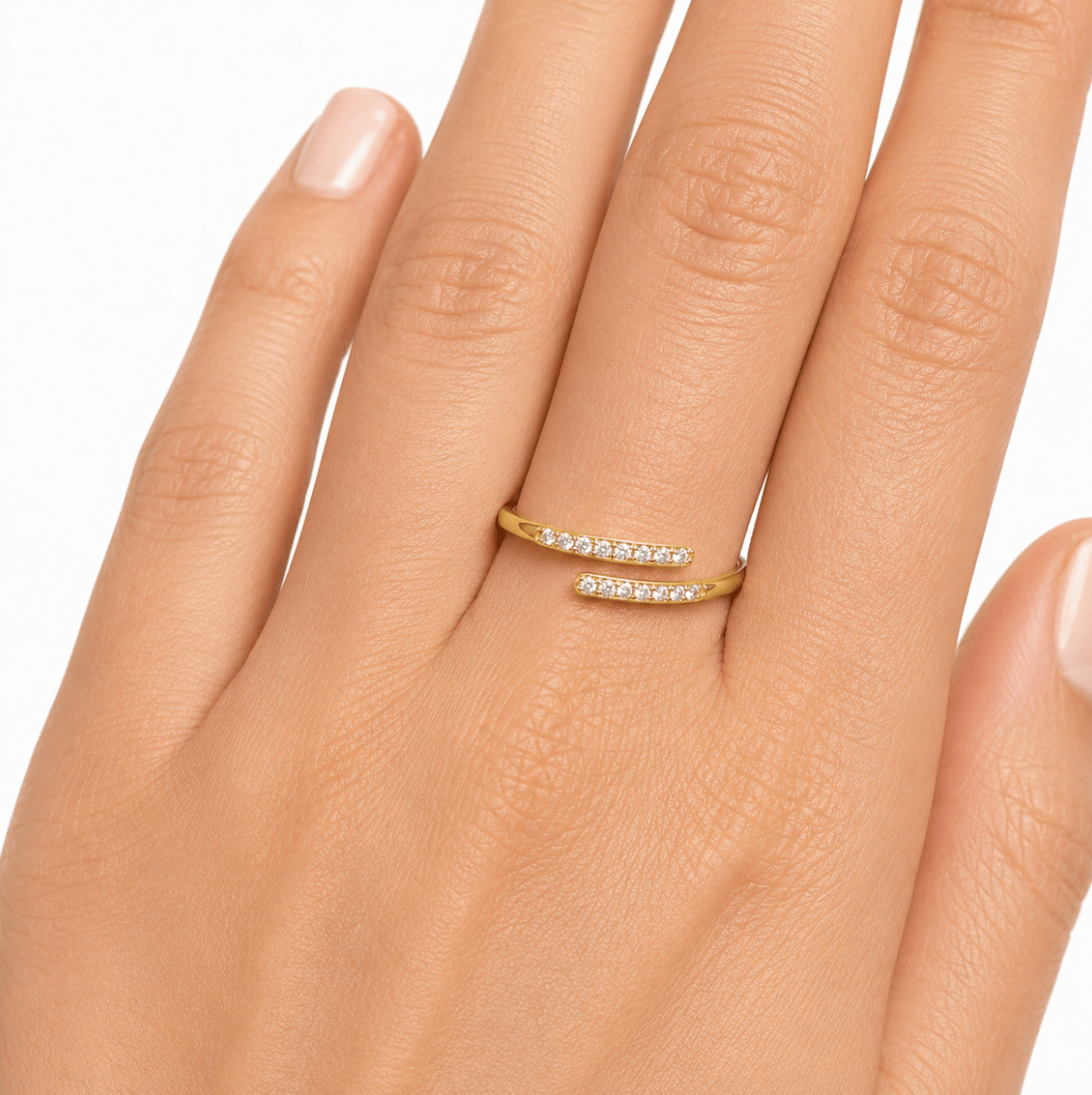 DIAMOND WRAP RING best gold plated tarnish and water resistant piece by Irish Jewellery brand - Lynott Jewellery