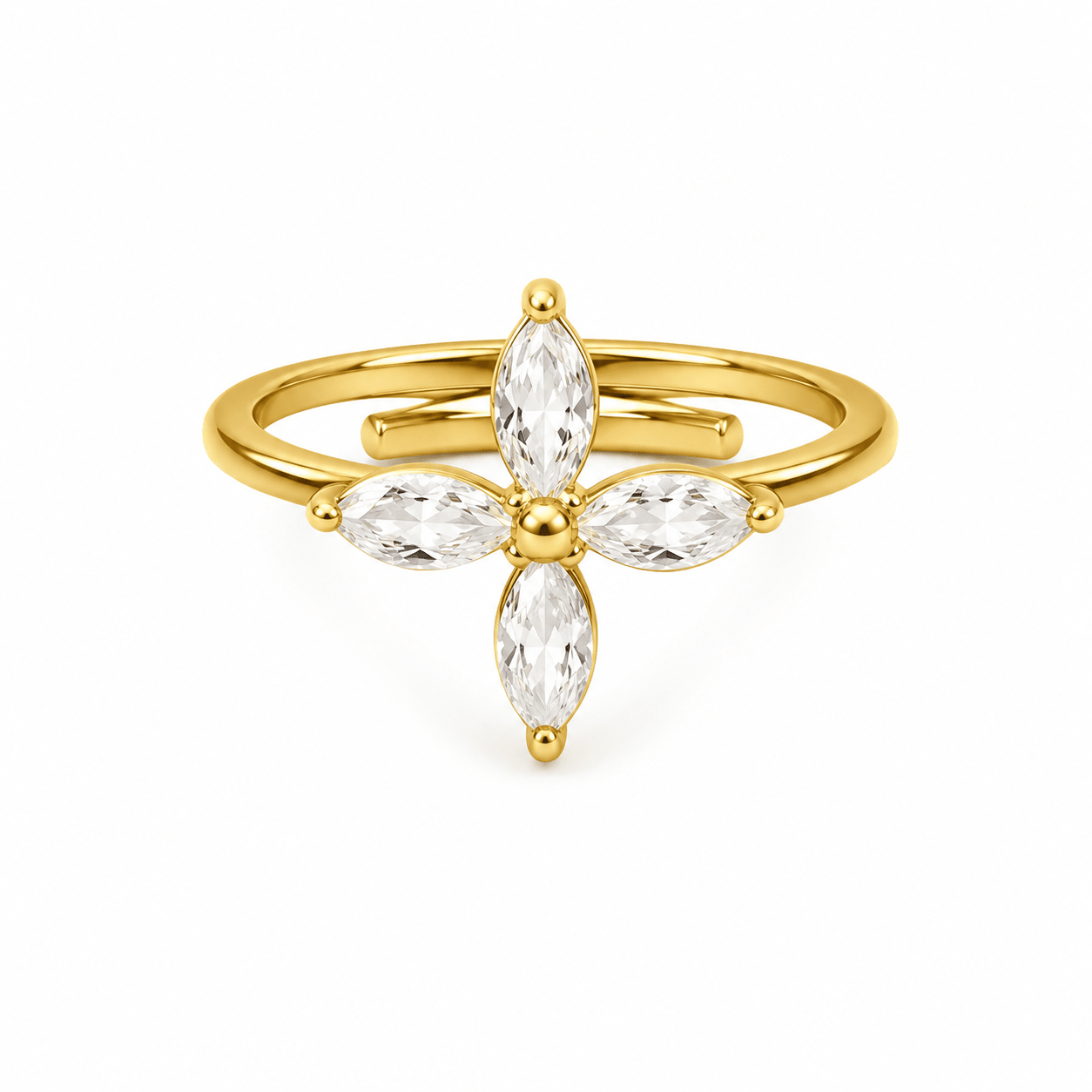 LILY RING best gold plated tarnish and water resistant piece by Irish Jewellery brand - Lynott Jewellery