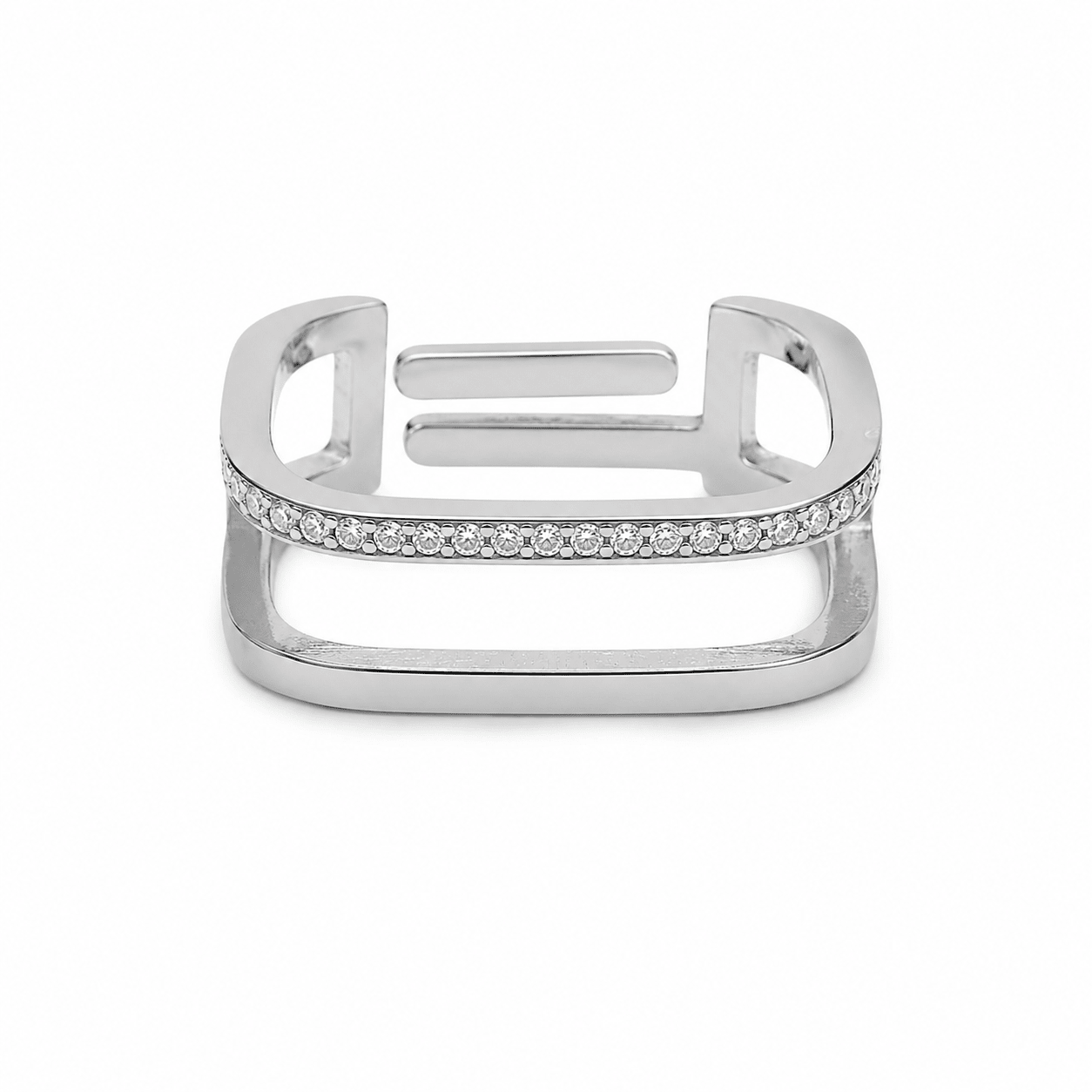 SQUARE DIAMOND RING best gold plated tarnish and water resistant piece by Irish Jewellery brand - Lynott Jewellery
