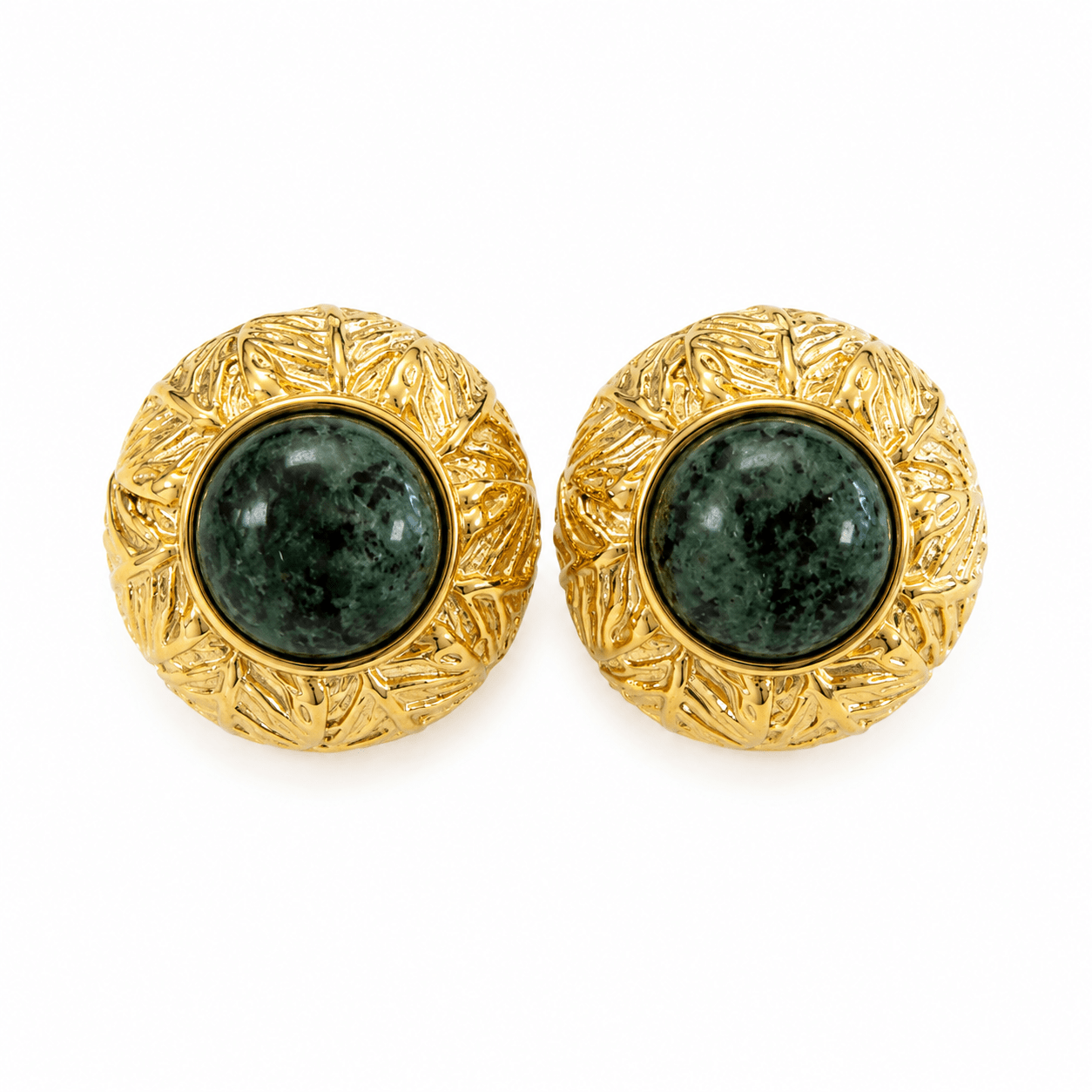 SOL GREEN EARRINGS best gold plated tarnish and water resistant piece by Irish Jewellery brand - Lynott Jewellery