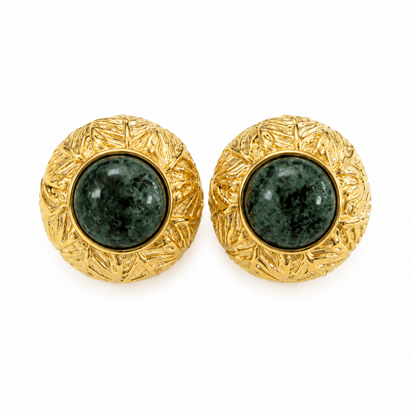 SOL GREEN EARRINGS best gold plated tarnish and water resistant piece by Irish Jewellery brand - Lynott Jewellery