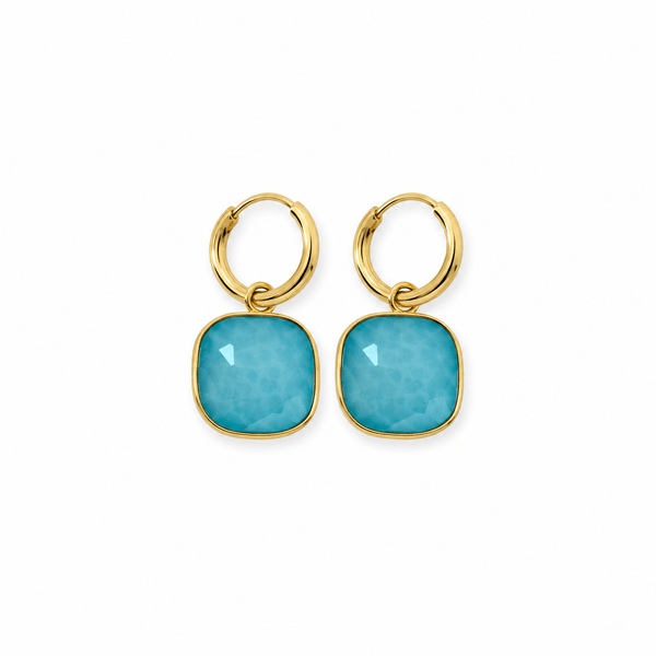 PASTEL BLUE BABY EARRINGS best gold plated tarnish and water resistant piece by Irish Jewellery brand - Lynott Jewellery