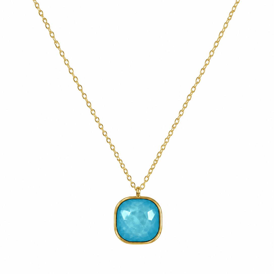 PASTEL BLUE BABY NECKLACE best gold plated tarnish and water resistant piece by Irish Jewellery brand - Lynott Jewellery