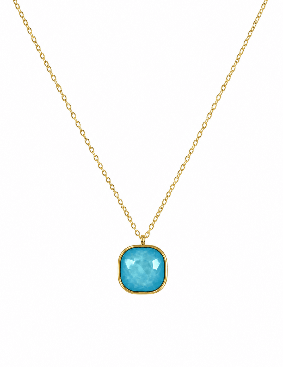 PASTEL BLUE BABY NECKLACE best gold plated tarnish and water resistant piece by Irish Jewellery brand - Lynott Jewellery