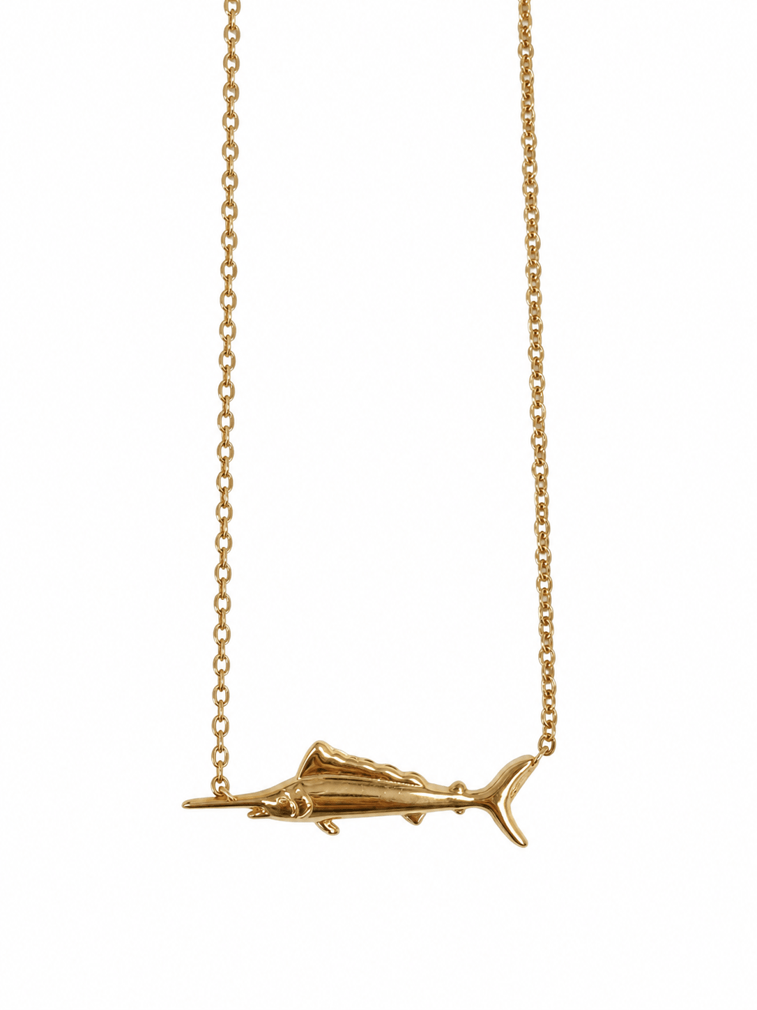 WILD TIDE SWORDFISH NECKLACE best gold plated tarnish and water resistant piece by Irish Jewellery brand - Lynott Jewellery