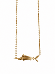 WILD TIDE SWORDFISH NECKLACE best gold plated tarnish and water resistant piece by Irish Jewellery brand - Lynott Jewellery