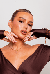 CHARLEEN X LYNOTT CROSS MY HEART INITIAL NECKLACE best gold plated tarnish and water resistant piece by Irish Jewellery brand - Lynott Jewellery