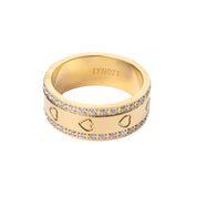 CRYSTAL HEART CUPID RING best gold plated tarnish and water resistant piece by Irish Jewellery brand - Lynott Jewellery