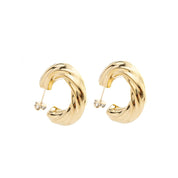 TWISTED HOOPS best gold plated tarnish and water resistant piece by Irish Jewellery brand - Lynott Jewellery