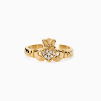 HEART CROWN ADJUSTABLE RING best gold plated tarnish and water resistant piece by - Lynott Jewellery