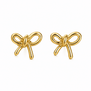 BOW STUD best gold plated tarnish and water resistant piece by Irish Jewellery brand - Lynott Jewellery