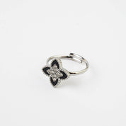 PASSIONATE ADJUSTABLE CLOVER RING BLACK best gold plated tarnish and water resistant piece by Irish Jewellery brand - Lynott Jewellery