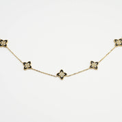 PASSIONATE CLOVER BLACK NECKLACE best gold plated tarnish and water resistant piece by - Lynott Jewellery