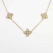 PASSIONATE CLOVER WHITE NECKLACE best gold plated tarnish and water resistant piece by - Lynott Jewellery
