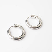 HALF N HALF HOOP best gold plated tarnish and water resistant piece by Irish Jewellery brand - Lynott Jewellery