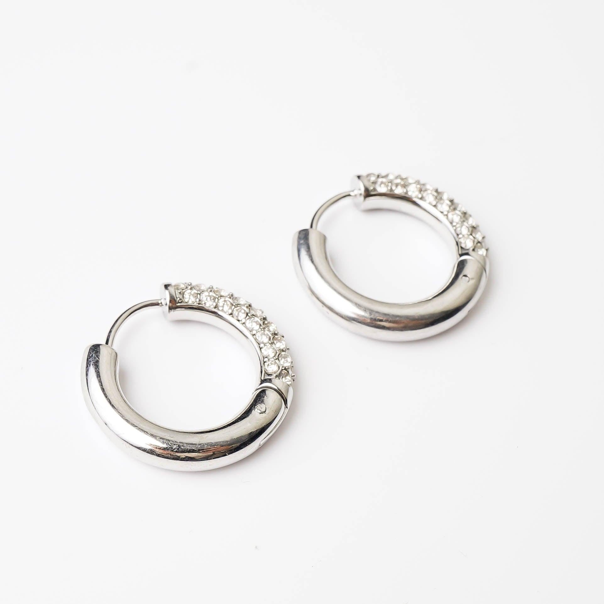 HALF N HALF HOOP best gold plated tarnish and water resistant piece by Irish Jewellery brand - Lynott Jewellery