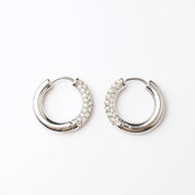HALF N HALF HOOP best gold plated tarnish and water resistant piece by Irish Jewellery brand - Lynott Jewellery