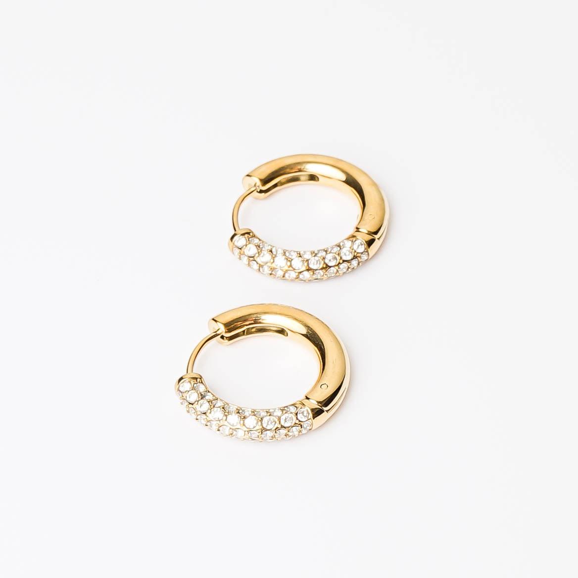 HALF N HALF HOOP best gold plated tarnish and water resistant piece by Irish Jewellery brand - Lynott Jewellery