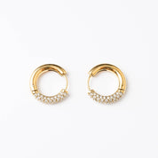 HALF N HALF HOOP best gold plated tarnish and water resistant piece by Irish Jewellery brand - Lynott Jewellery