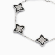 PASSIONATE CLOVER BLACK BRACELET best gold plated tarnish and water resistant piece by Irish Jewellery brand - Lynott Jewellery