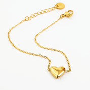 SIMPLE HEART BRACELET best gold plated tarnish and water resistant piece by - Lynott Jewellery