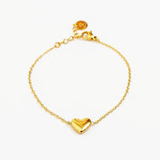 SIMPLE HEART BRACELET best gold plated tarnish and water resistant piece by - Lynott Jewellery