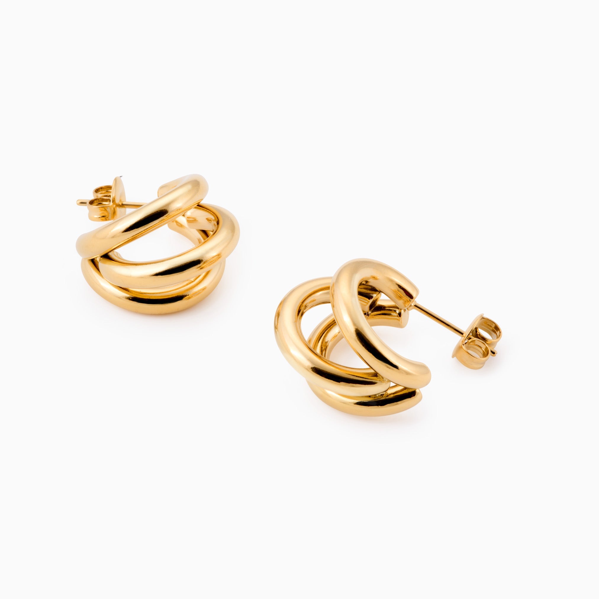 TRIO BAR HOOP best gold plated tarnish and water resistant piece by Irish Jewellery brand - Lynott Jewellery