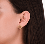 ELEGANCE CLOVER STUDS best gold plated tarnish and water resistant piece by Irish Jewellery brand - Lynott Jewellery