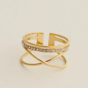 HALO ADJUSTABLE RING best gold plated tarnish and water resistant piece by - Lynott Jewellery