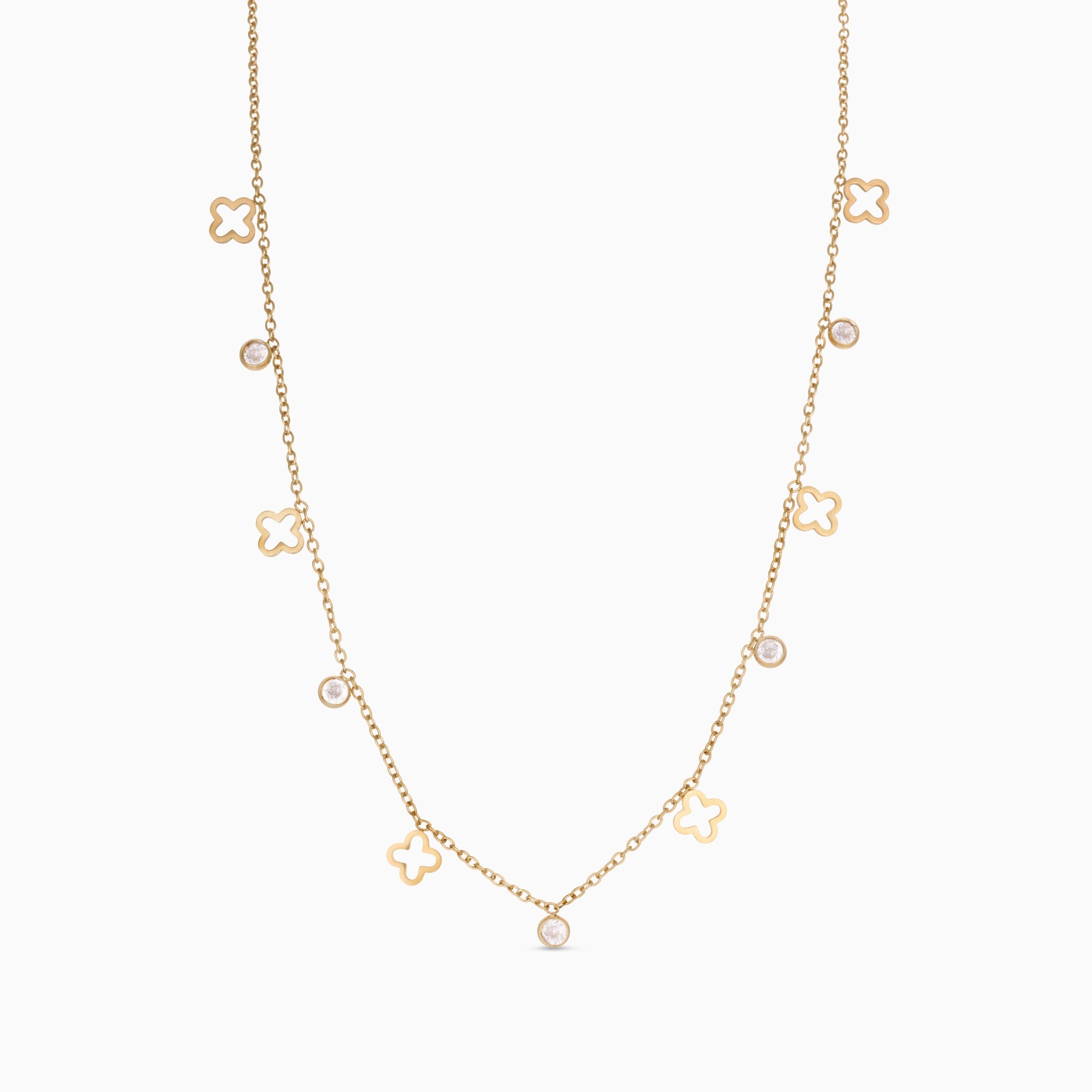 MINI CLOVER NECKLACE best gold plated tarnish and water resistant piece by Irish Jewellery brand - Lynott Jewellery