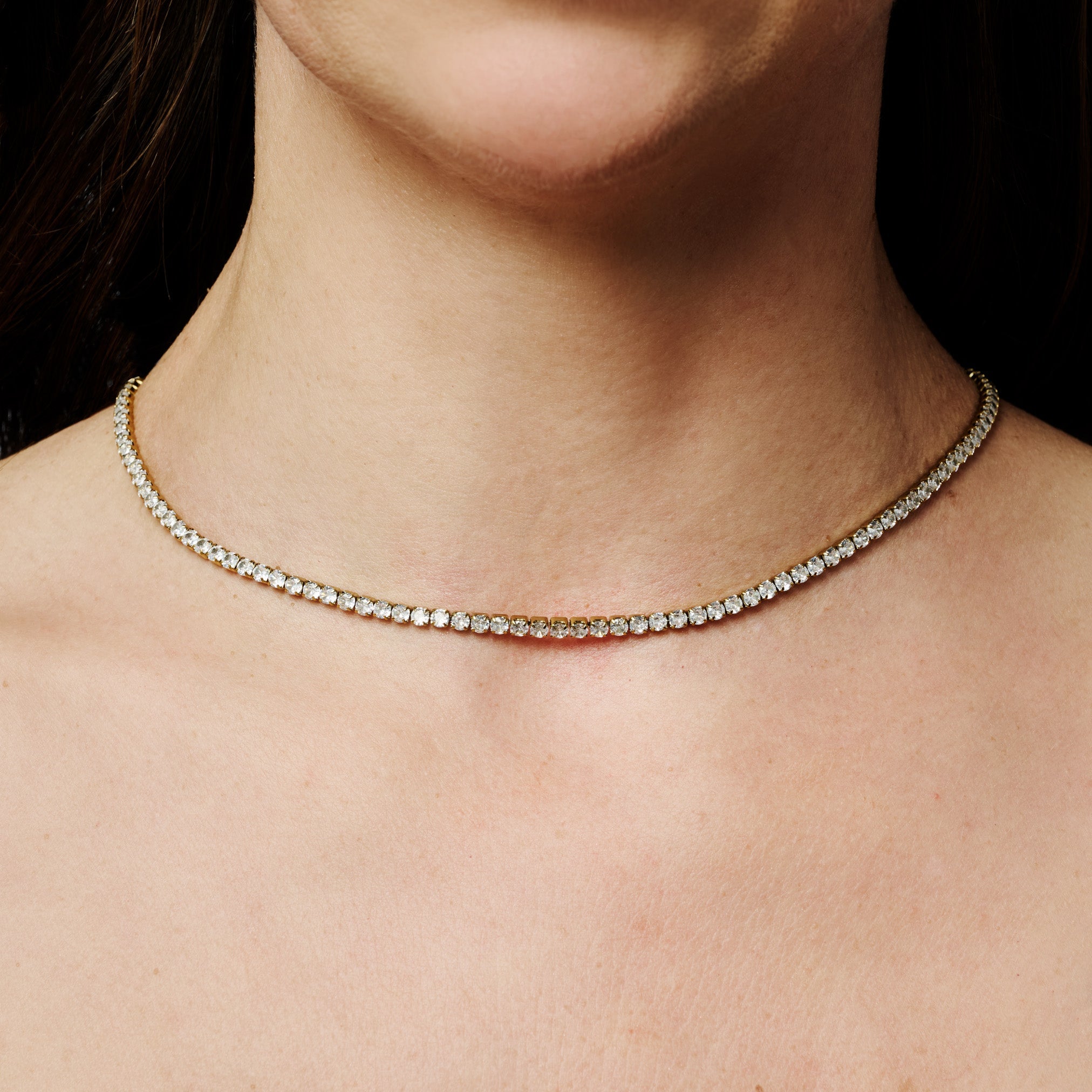 REGINA TENNIS NECKLACE best gold plated tarnish and water resistant piece by Irish Jewellery brand - Lynott Jewellery
