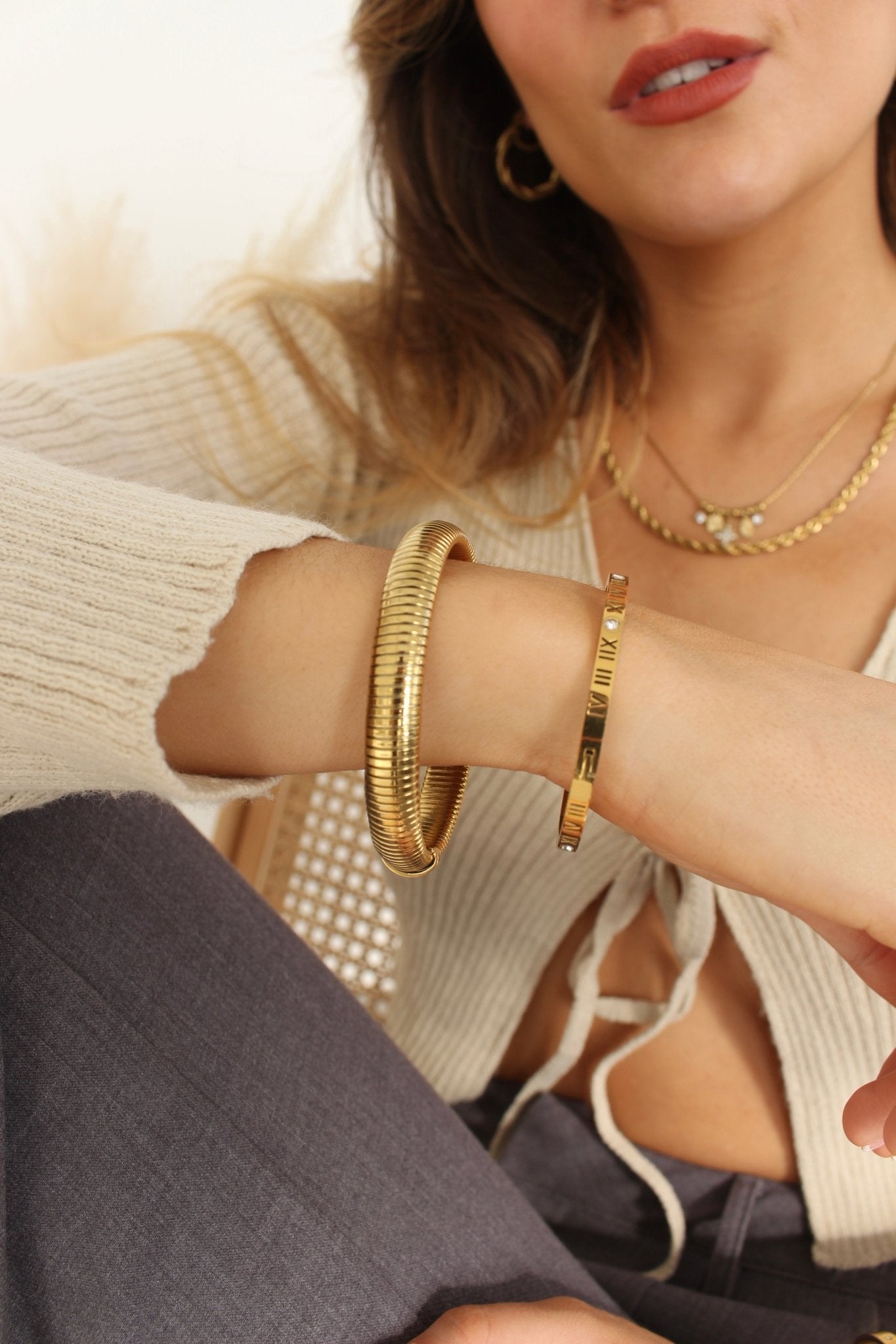 NEW ORLEANS BANGLE best gold plated tarnish and water resistant piece by Irish Jewellery brand - Lynott Jewellery