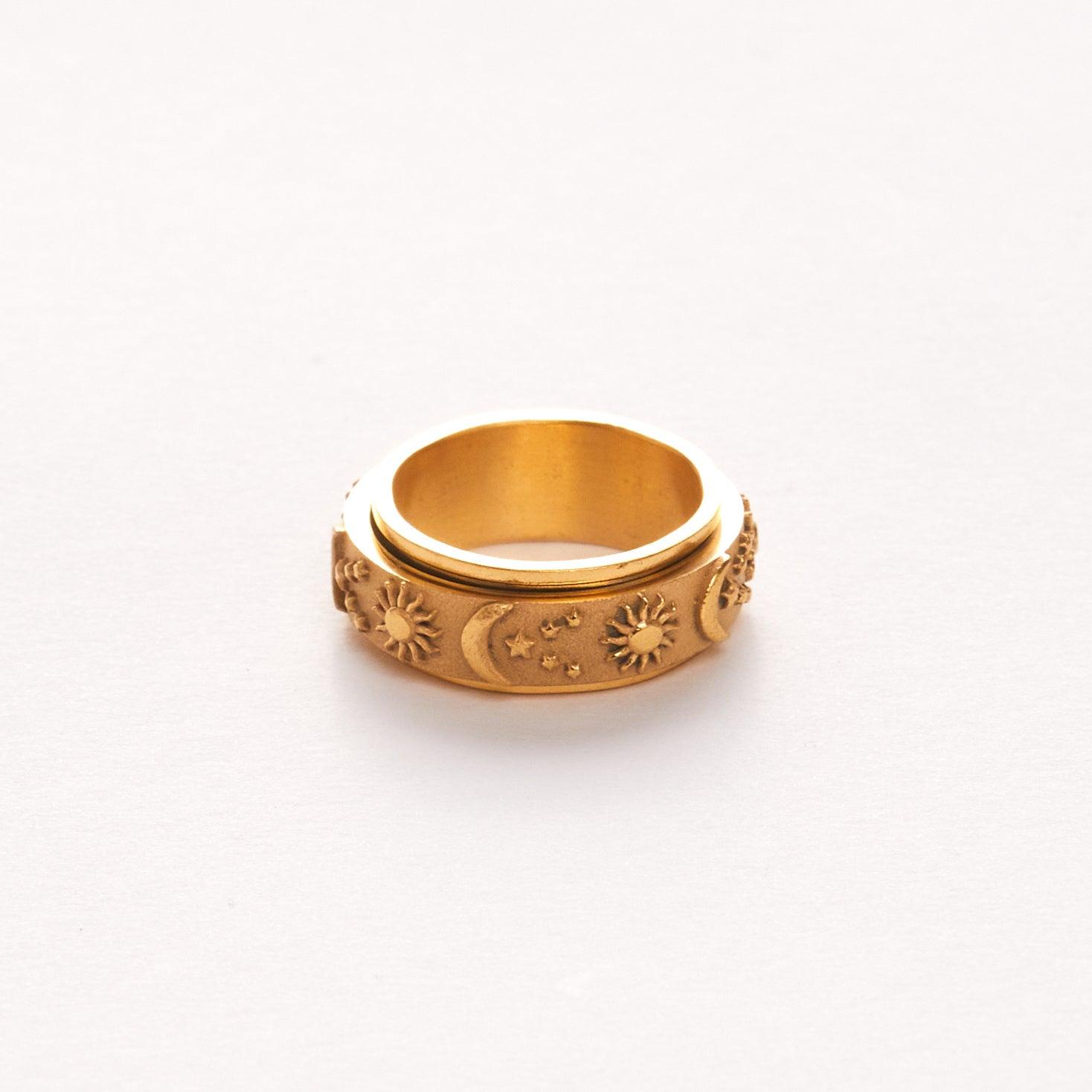 BREATHE SPINNING RING best gold plated tarnish and water resistant piece by Irish Jewellery brand - Lynott Jewellery