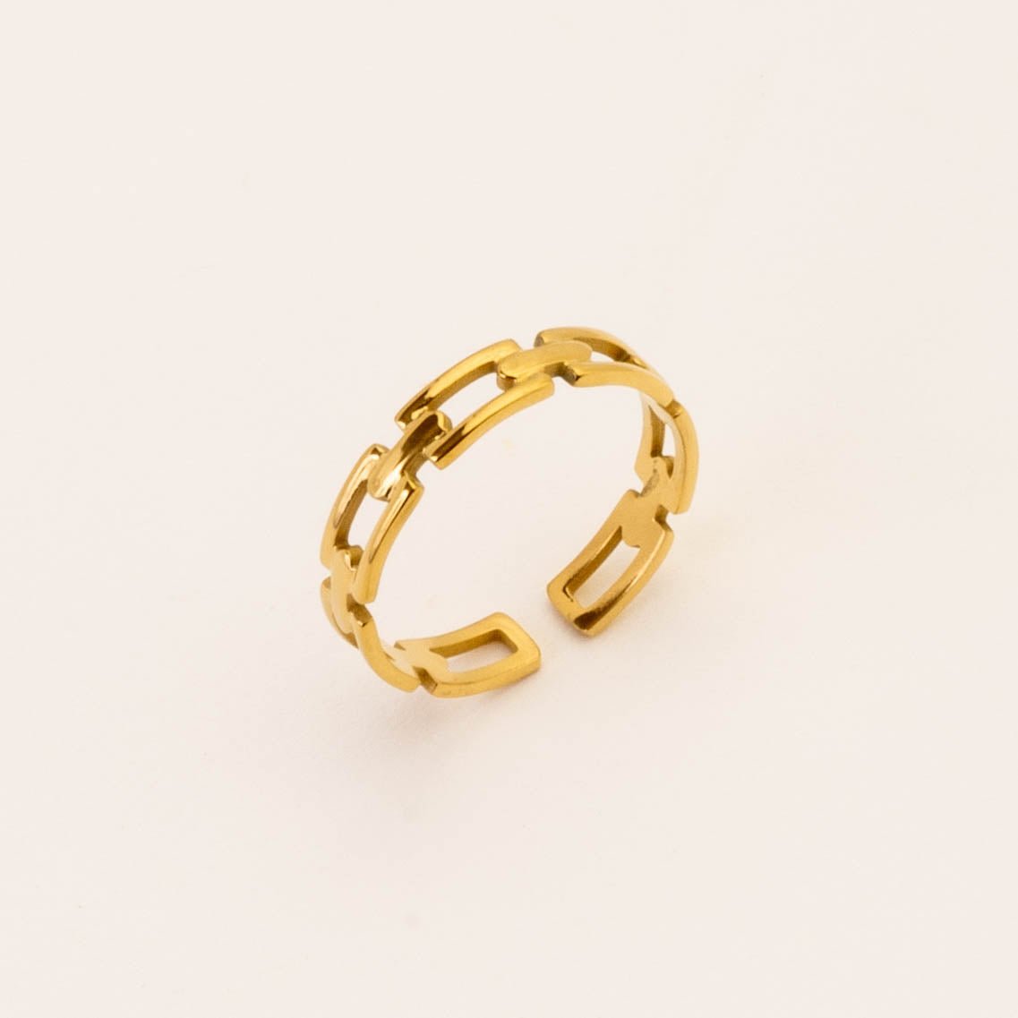SNEAKY LINK ADJUSTABLE RING best gold plated tarnish and water resistant piece by Irish Jewellery brand - Lynott Jewellery