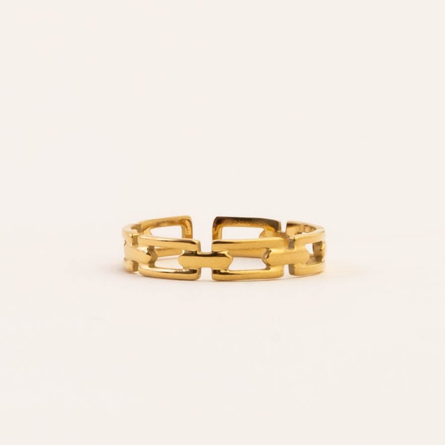 SNEAKY LINK ADJUSTABLE RING best gold plated tarnish and water resistant piece by Irish Jewellery brand - Lynott Jewellery