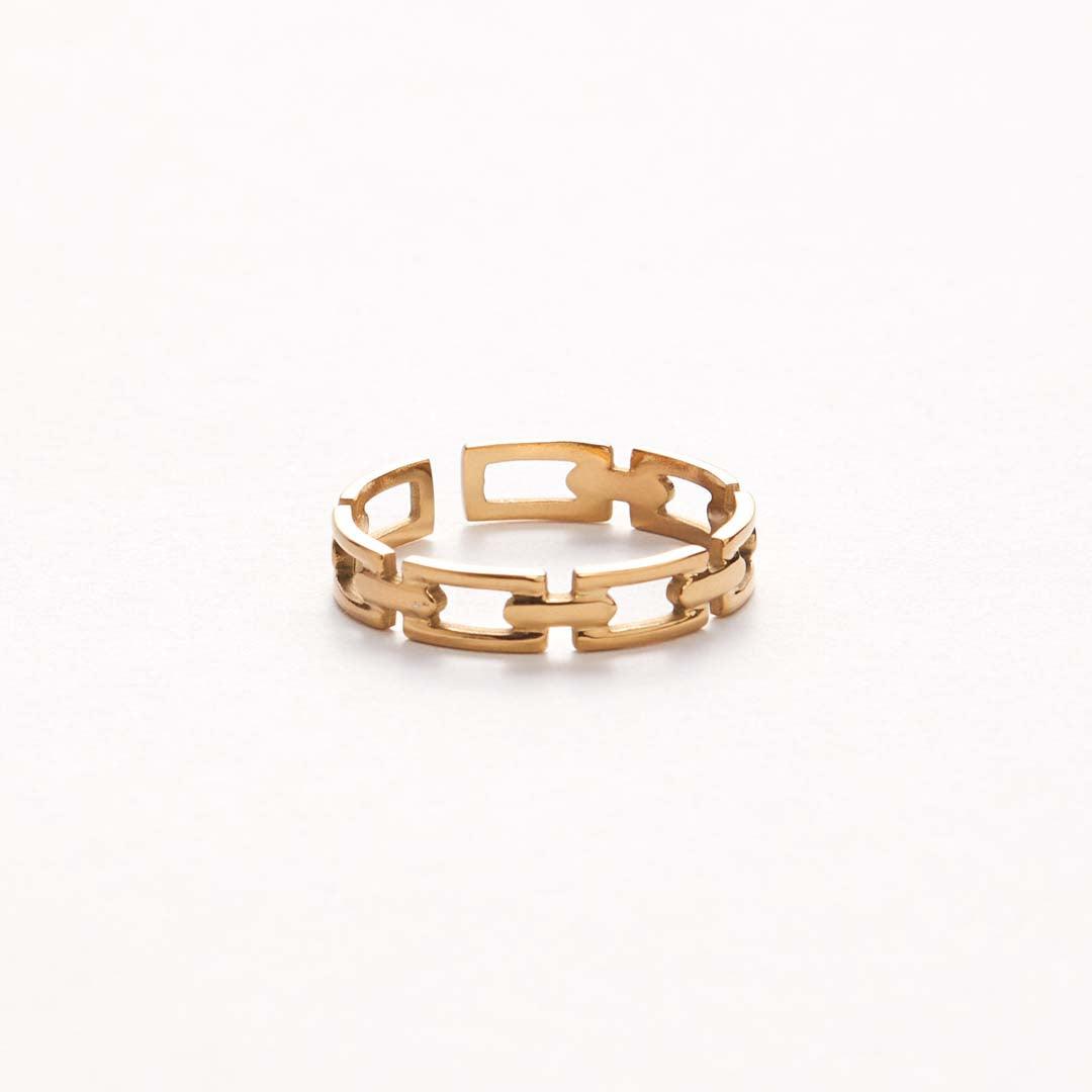 SNEAKY LINK ADJUSTABLE RING best gold plated tarnish and water resistant piece by Irish Jewellery brand - Lynott Jewellery