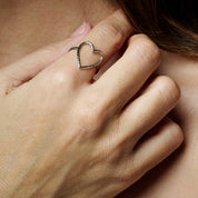 OPEN HEART ADJUSTABLE RING best gold plated tarnish and water resistant piece by - Lynott Jewellery