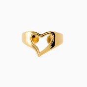 OPEN HEART ADJUSTABLE RING best gold plated tarnish and water resistant piece by Irish Jewellery brand - Lynott Jewellery