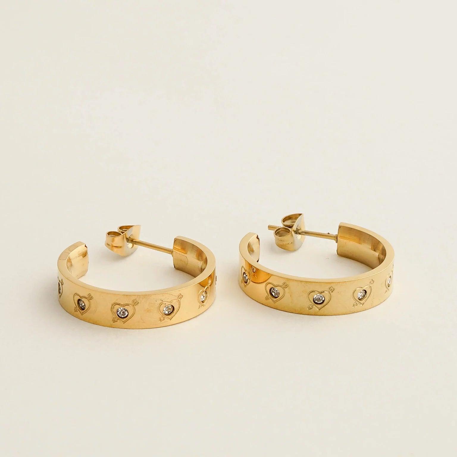 CUPID EARRINGS best gold plated tarnish and water resistant piece by Irish Jewellery brand - Lynott Jewellery