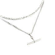 BILLIE DOUBLE LAYER T BAR CHAIN NECKLACE best gold plated tarnish and water resistant piece by Irish Jewellery brand - Lynott Jewellery