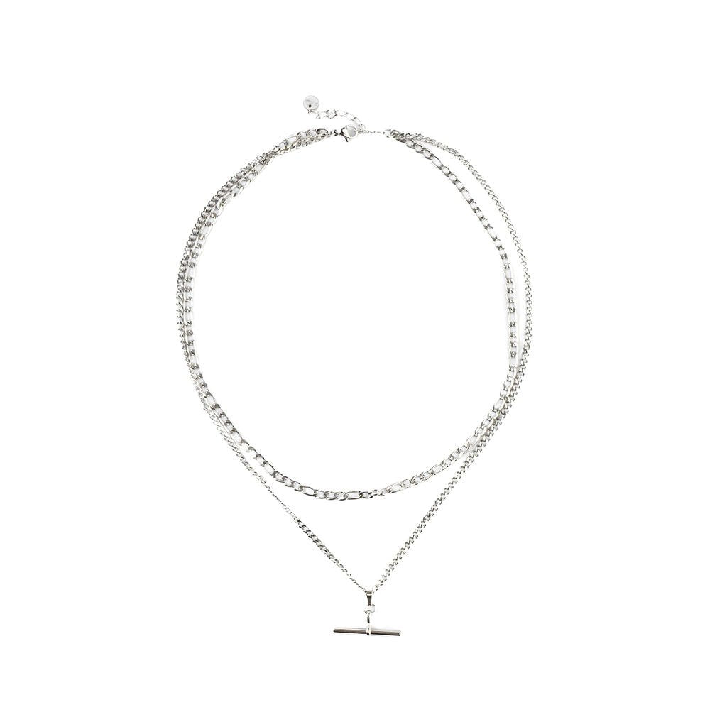 BILLIE DOUBLE LAYER T BAR CHAIN NECKLACE best gold plated tarnish and water resistant piece by Irish Jewellery brand - Lynott Jewellery