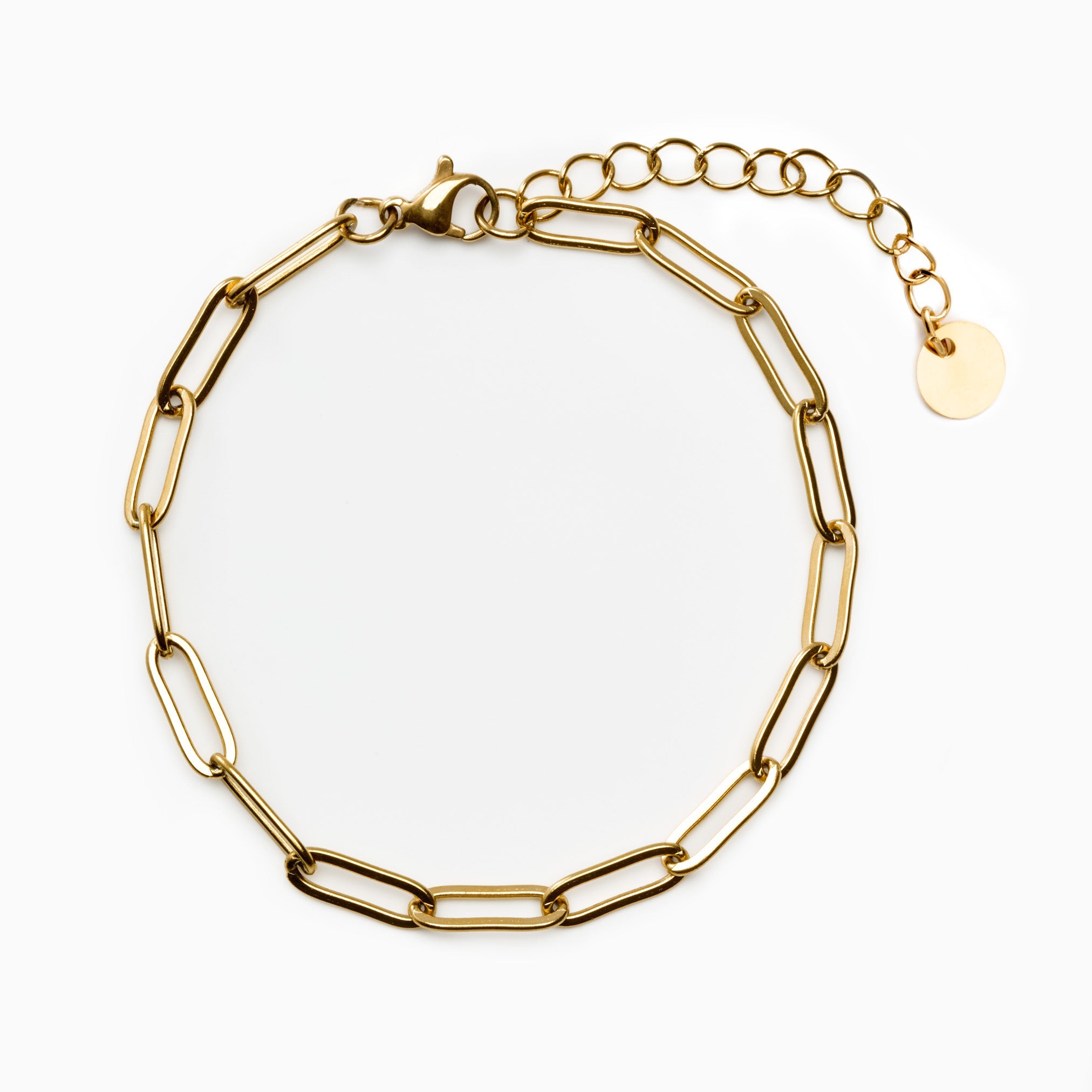PAPERCLIP BRACELET best gold plated tarnish and water resistant piece by Irish Jewellery brand - Lynott Jewellery