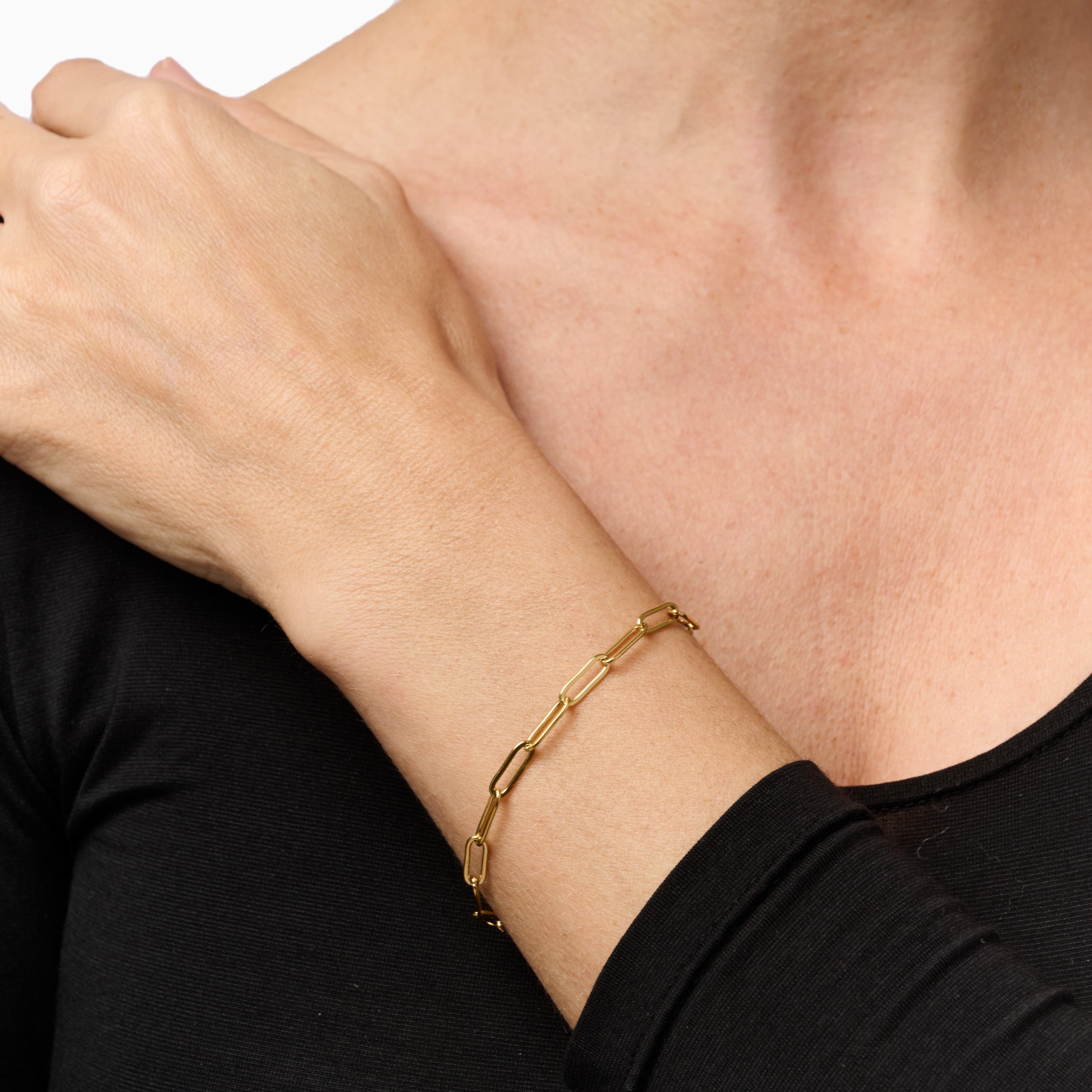 PAPERCLIP BRACELET best gold plated tarnish and water resistant piece by Irish Jewellery brand - Lynott Jewellery
